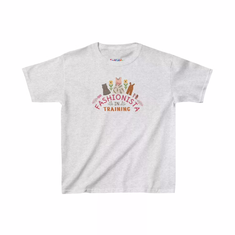 Girl Fashionista in Training Quote Kids T-Shirt
