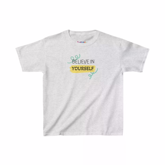 Girl Believe in Yourself Inspirational Quote Kids T-Shirt