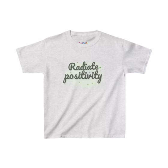 Girls Radiate Positivity Quote Kid T-Shirt