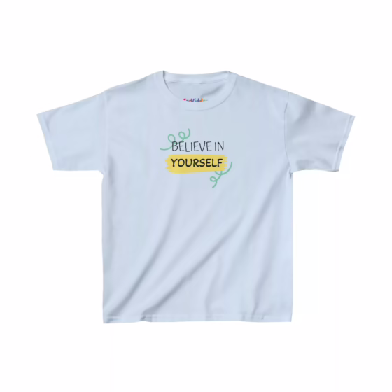 Girl Believe in Yourself Inspirational Quote Kids T-Shirt