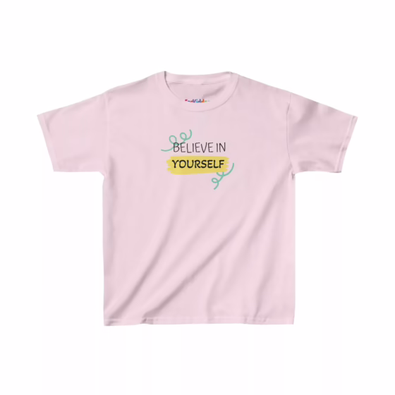 Girl Believe in Yourself Inspirational Quote Kids T-Shirt