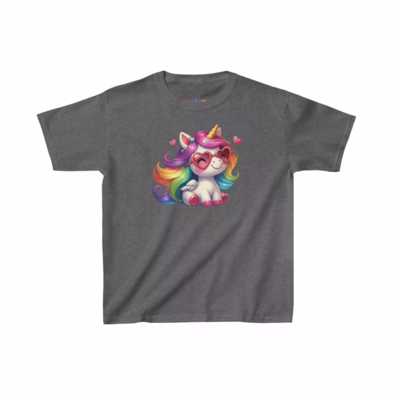 Lovely Girls Unicorn with Sunglasses Kids T-Shirt