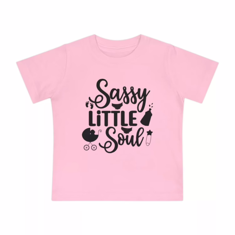 Girls Sassy Little Soul Baby Short Sleeve T-Shirt Pink