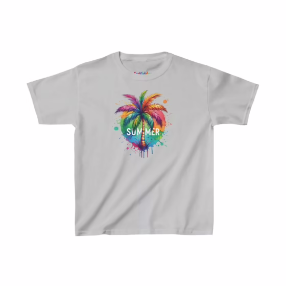 Girl Palm Tree Colorful Illustration Kid T-Shirt