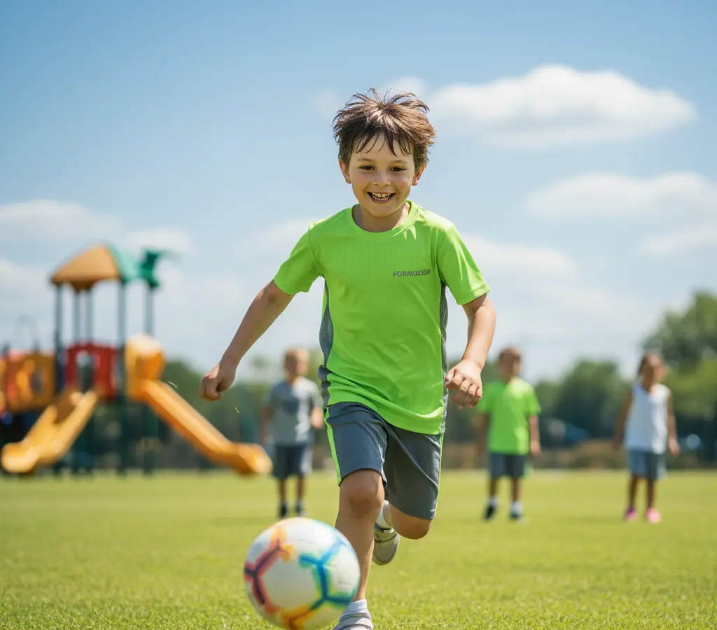 Choosing the Best T-Shirt Material for Kids: A Comprehensive Guide Durable and moisture wicking polyester t shirt for active kids.