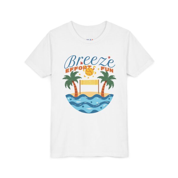 forkiddos "breeze, effort, fun" beach volleyball kids' tee