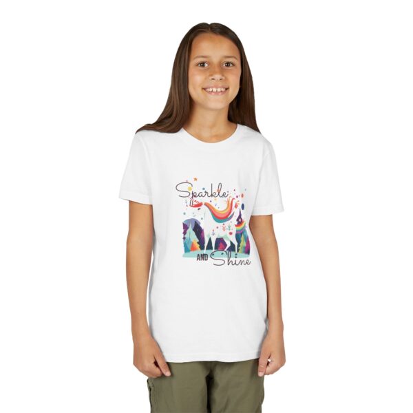 girl youth short sleeve tee sparkle and shine graphic tee, kids t shirt, fun & colorful shirt