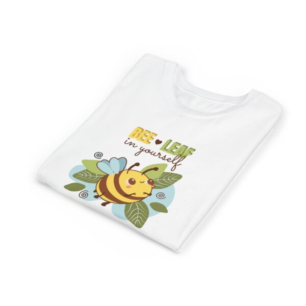 forkiddos "bee leaf in yourself" encouraging girls' t shirt
