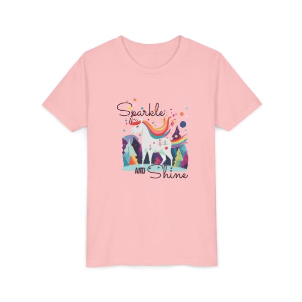 girl youth short sleeve tee sparkle and shine graphic tee, kids t shirt, fun & colorful shirt